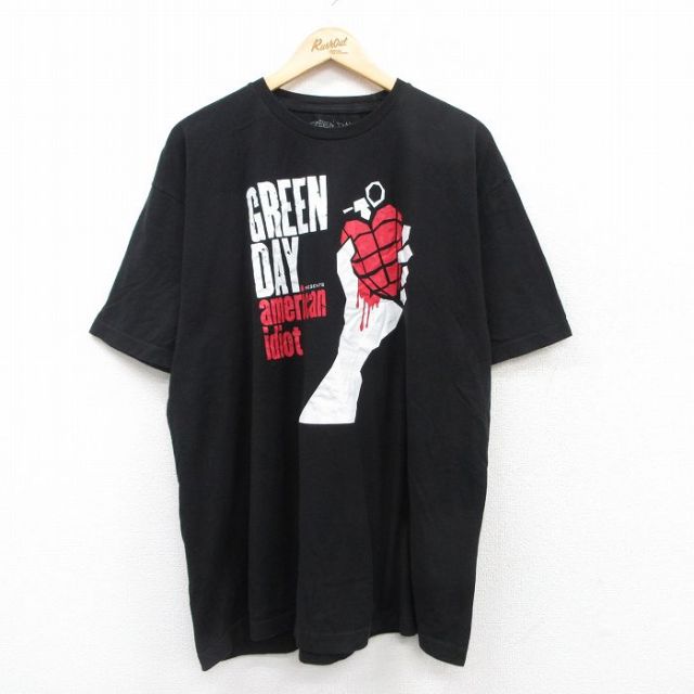 XL★古着 半袖 ロック バンド Tシャツ メンズ グリーンデイ 大きいサイズ コットン クルーネック 黒 ブラック 【spe】 25jul14 中古