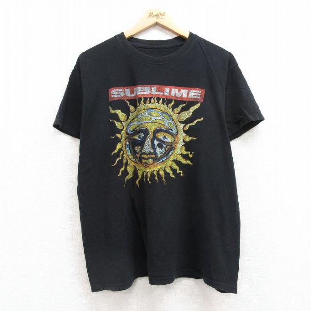 XL★古着 半袖 ロック バンド Tシャツ メンズ サブライム コットン クルーネック 黒 ブラック 25jul15 中古