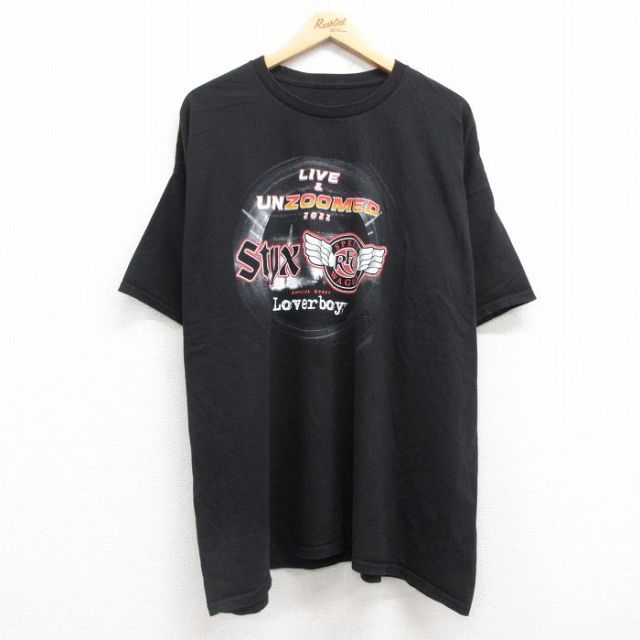 半袖ロックバンドTシャツ REOスピードワゴンプリント ブラック XL | 古着