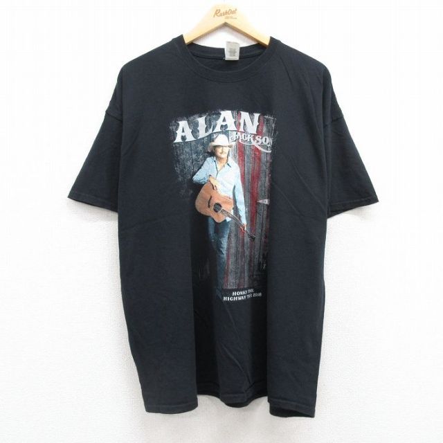 アランジャクソン 半袖Tシャツ ブラック XL | 古着