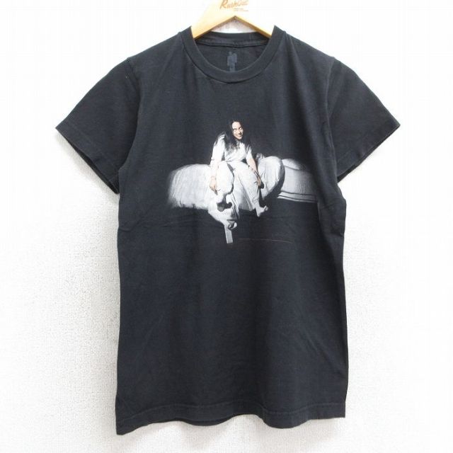 S★古着 半袖 ロック バンド Tシャツ メンズ ビリーアイリッシュ コットン クルーネック 黒 ブラック 【spe】 25jul30 中古