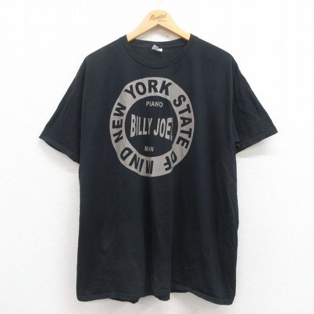 XL★古着 半袖 ロック バンド Tシャツ メンズ ビリージョエル クルーネック 黒 ブラック 25aug01 中古