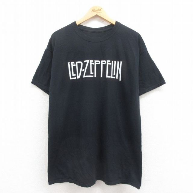 XL★古着 半袖 ロック バンド Tシャツ メンズ レッドツェッペリン クルーネック 黒 ブラック 25aug01 中古