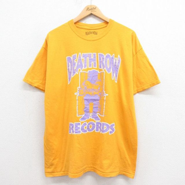 XL★古着 リップルジャンクション 半袖 ヒップホップ ラップ Tシャツ メンズ デスロウレコード コットン クルーネック 黄 イエロー 25aug06 中古