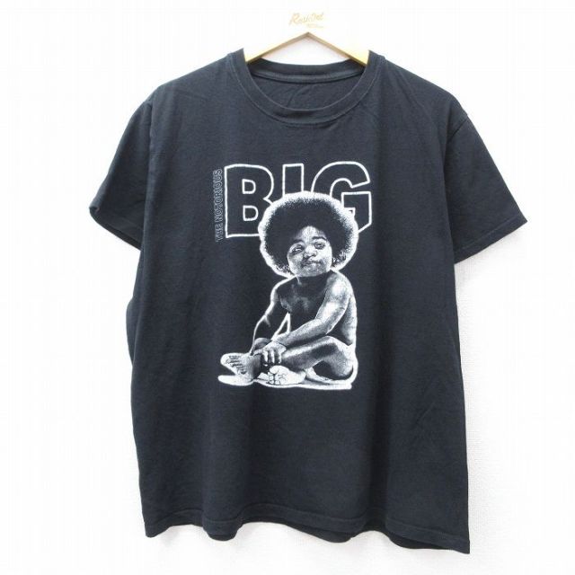 XL★古着 半袖 ヒップホップ ラップ Tシャツ メンズ ノトーリアスBIG クルーネック 黒 ブラック 25aug07 中古