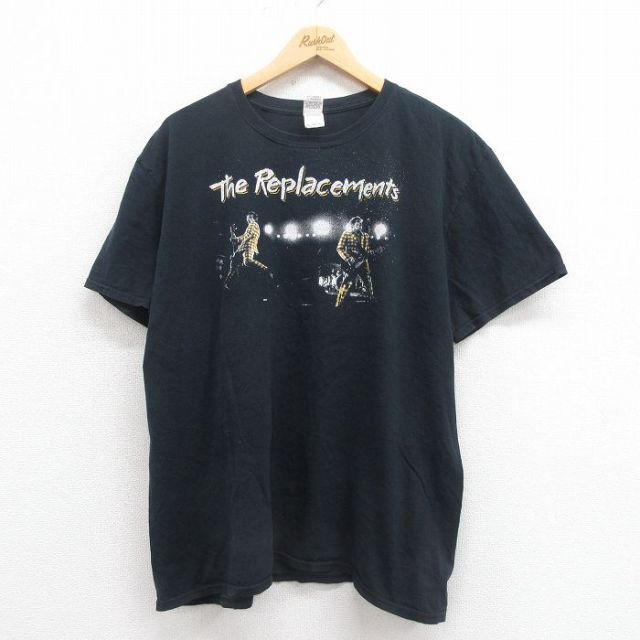XL★古着 半袖 ロック バンド Tシャツ メンズ リプレイスメンツ 大きいサイズ コットン クルーネック 黒 ブラック 25aug18 中古