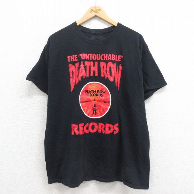 XL★古着 リップルジャンクション 半袖 ヒップホップ ラップ Tシャツ メンズ デスロウレコード コットン クルーネック 黒 ブラック 25aug18 中古