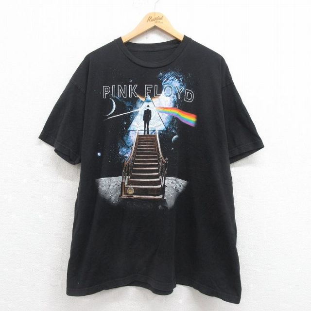 XL★古着 半袖 ロック バンド Tシャツ メンズ ピンクフロイド 大きいサイズ クルーネック 黒 ブラック 25aug18 中古