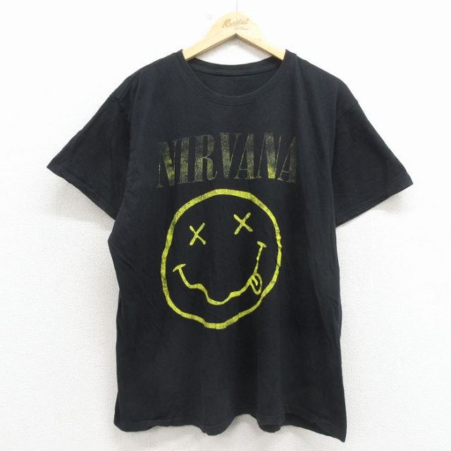 XL★古着 半袖 ロック バンド Tシャツ メンズ ニルバーナ ニルヴァーナ 黒【spe】 26mar13