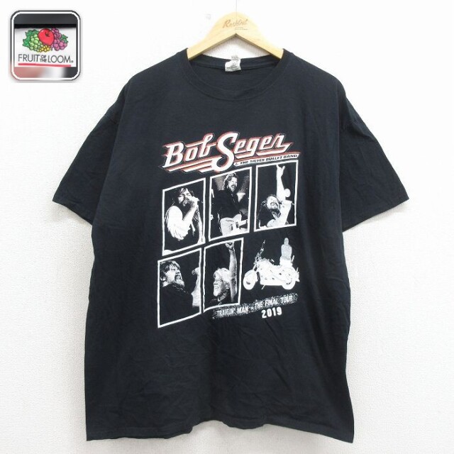 【50%OFF】フルーツオブザルーム 半袖Tシャツ ボブシーガー ブラック XL | 古着