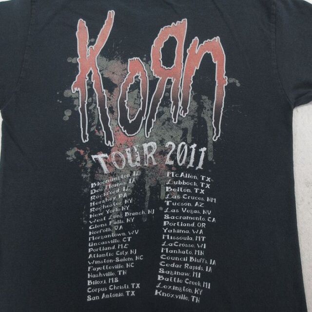 古着通販 M☆古着 ヘインズ 半袖 ロック バンド Tシャツ メンズ コーン