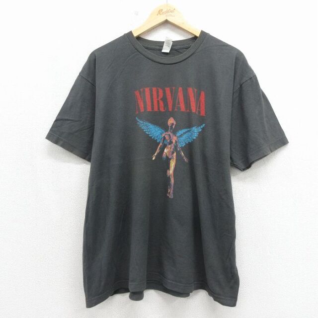 TULTEX 半袖Tシャツ ニルヴァーナプリント グレー XL | 古着