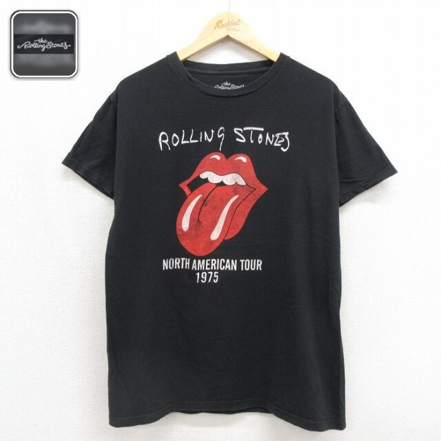 半袖ロックバンドTシャツ ローリングストーンズ ブラック メンズL相当 | 古着