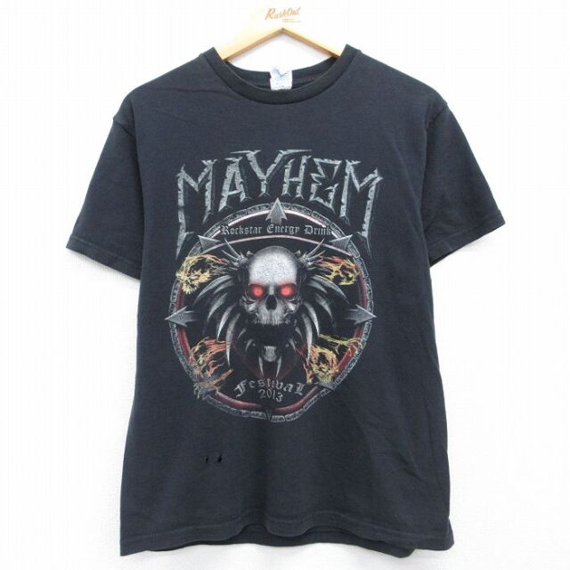半袖Tシャツ メイヘムプリント ブラック メンズM相当 | 古着