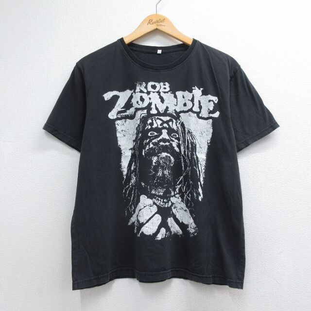 L★古着 半袖 ロック バンド Tシャツ メンズ ロブゾンビ クルーネック ブラック 26jul10