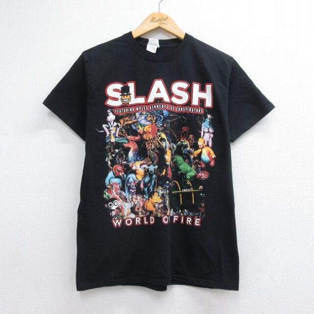 古着通販 M☆古着 半袖 ロック バンド Tシャツ メンズ スラッシュ