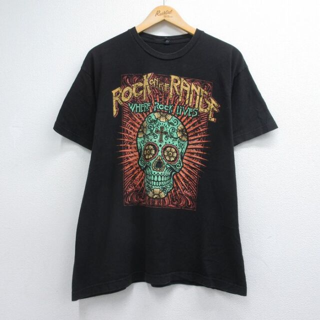 半袖Tシャツ ROCK ON THE RANGEプリント ブラック メンズXL相当 | 古着