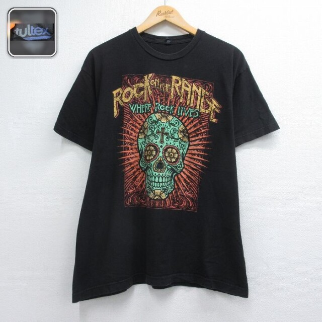 半袖Tシャツ ROCK ON THE RANGEプリント ブラック メンズXL相当 | 古着