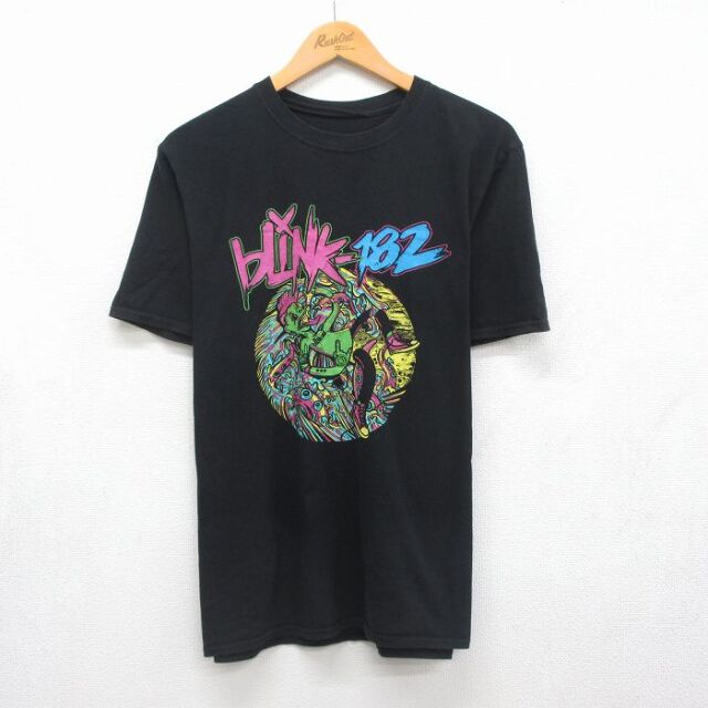 ブリンク182 半袖ロックバンドTシャツ ブラック メンズL相当 | 古着