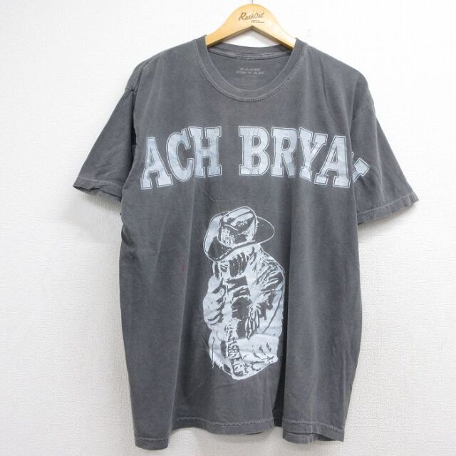 XL★古着 半袖 ロック バンド Tシャツ メンズ ザックブライアン 大きいサイズ コットン クルーネック グレー 26jul21