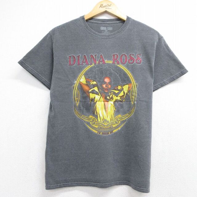 半袖ロックバンドTシャツ ダイアナロス グレー メンズM相当 | 古着