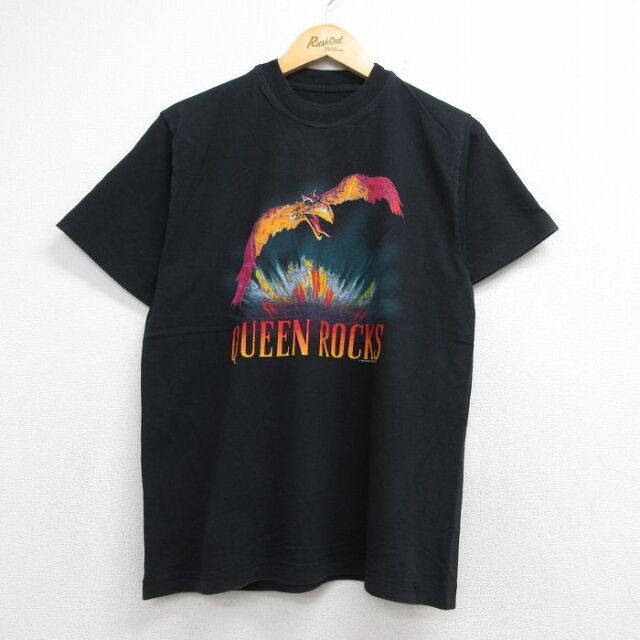 90s 半袖Tシャツ クイーン ブラック メンズM相当 | 古着