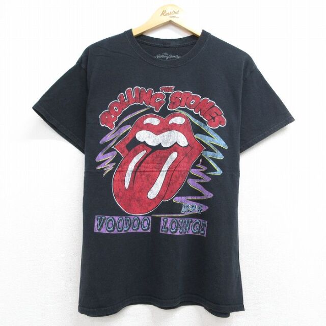 半袖ロックバンドTシャツ ローリングストーンズ ブラック メンズL相当 | 古着