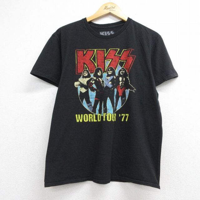 キッス 半袖ロックバンドTシャツ ブラック メンズL相当 | 古着