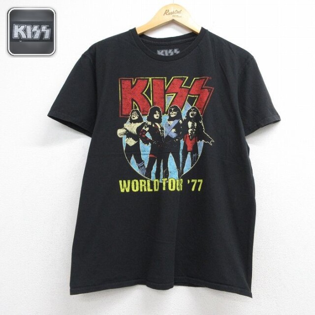 キッス 半袖ロックバンドTシャツ ブラック メンズL相当 | 古着