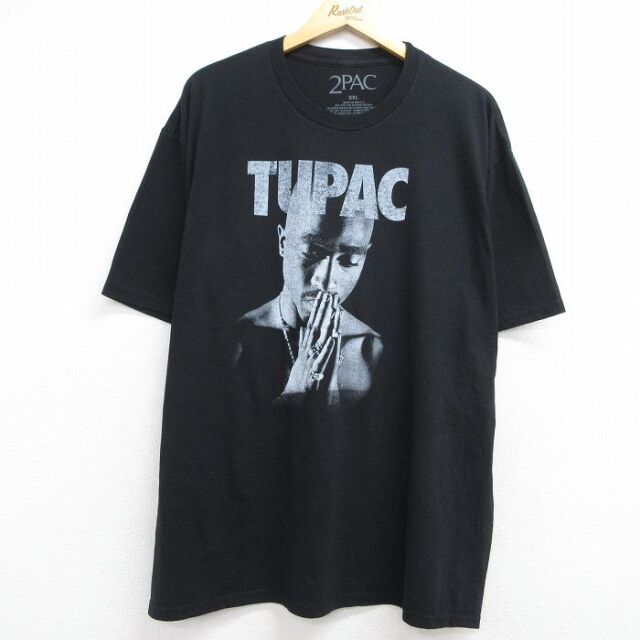 トゥパック 半袖ラップTシャツ 2PACプリント ブラック メンズXL相当 | 古着