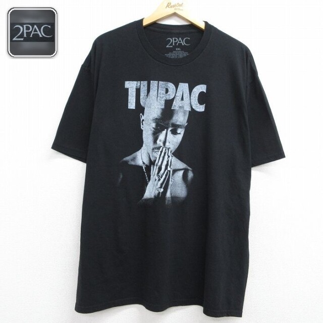 トゥパック 半袖ラップTシャツ 2PACプリント ブラック メンズXL相当 | 古着