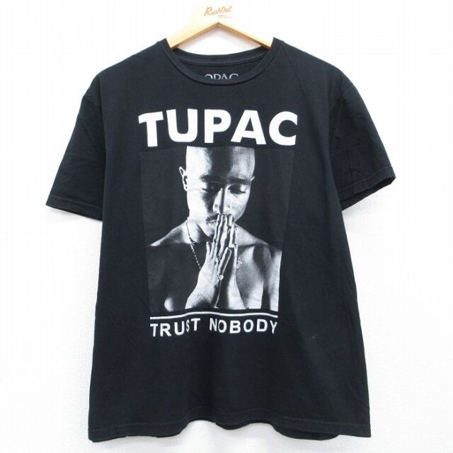 トゥパック 半袖Tシャツ 2PACプリント ブラック メンズXL相当 | 古着