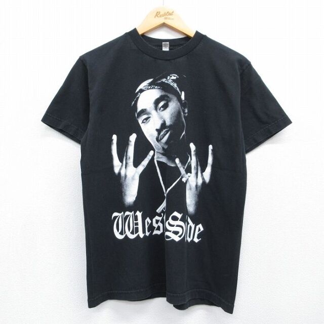 半袖Tシャツ トゥパック2PACプリント ブラック メンズM相当 | 古着