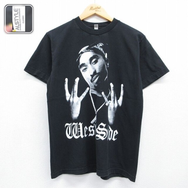 半袖Tシャツ トゥパック2PACプリント ブラック メンズM相当 | 古着