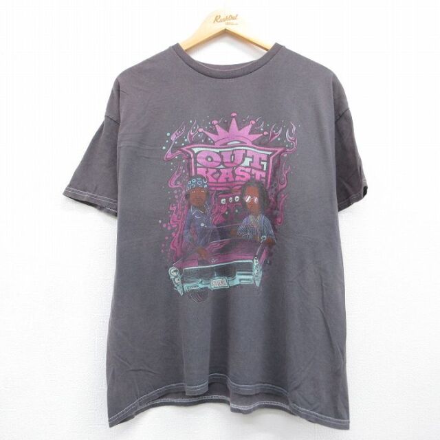 アウトキャスト 半袖Tシャツ ヒップホップラップ グレー メンズXL相当 | 古着