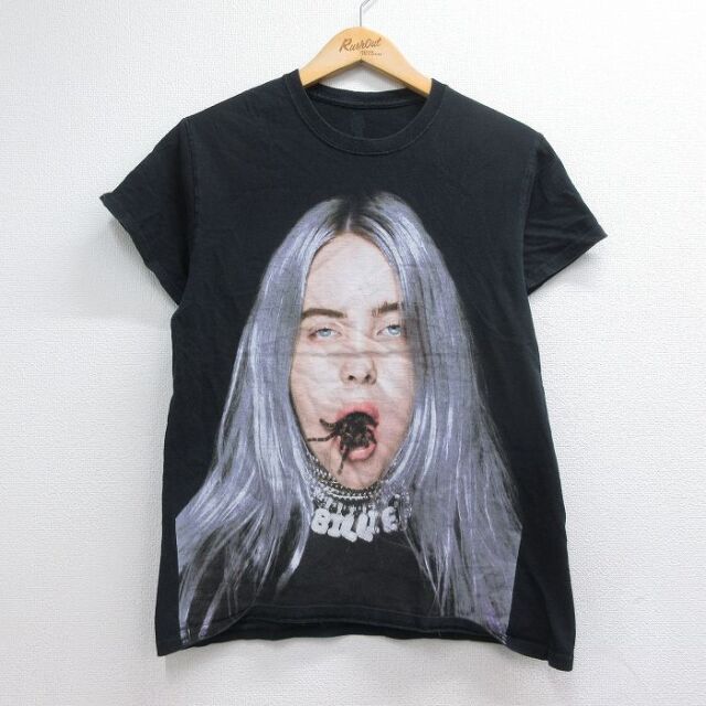 S★古着 半袖 ロック バンド Tシャツ メンズ ビリーアイリッシュ クルーネック ブラック【spe】 26jul29