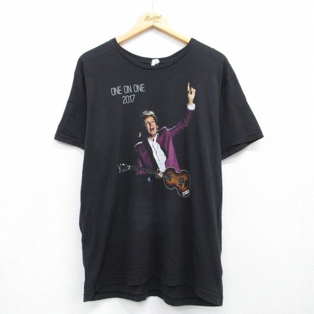 ポールマッカートニー 半袖Tシャツ ポールマッカートニープリント ブラック メンズL相当 | 古着