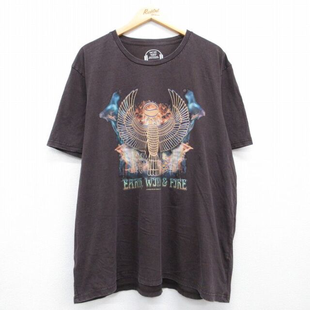 リー 半袖ロックバンドTシャツ アースウィンドファイヤープリント ブラウン メンズXL相当 | 古着