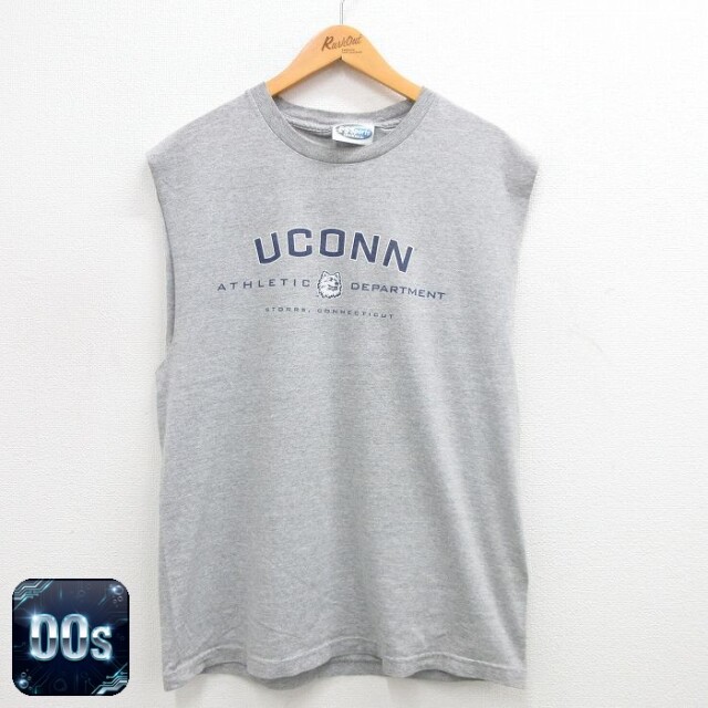 【50%OFF】00s ノースリーブTシャツ UCONN グレー L | 古着