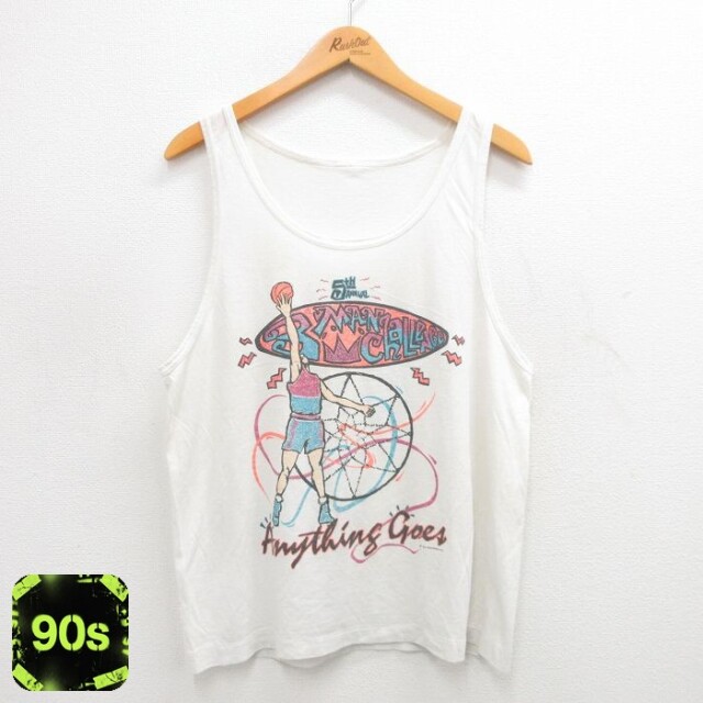 【50%OFF】90s タンクトップ バスケットボール ホワイト M | 古着