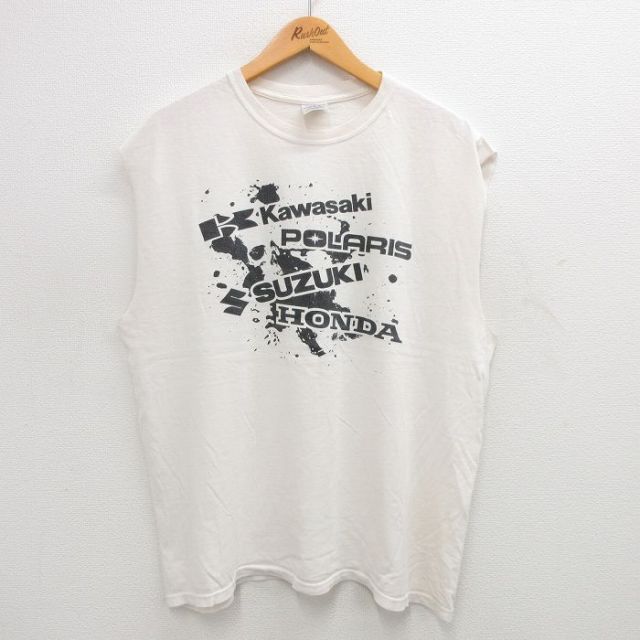 00s ノースリーブTシャツ ホンダ ホワイト XL | 古着