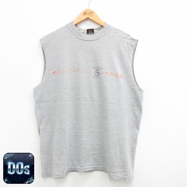 【50%OFF】00s ノースリーブTシャツ 漢字 グレー L | 古着