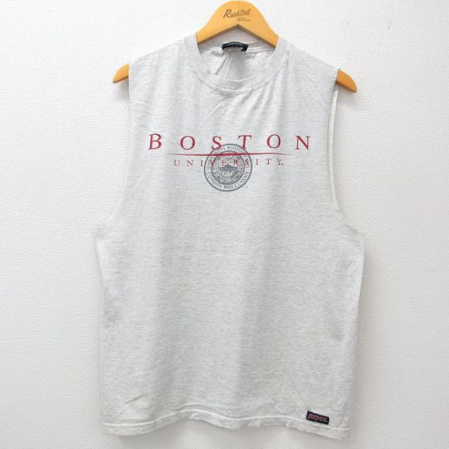 ジャンスポーツ 90s ノースリーブTシャツ ボストンカレッジ グレー L | 古着