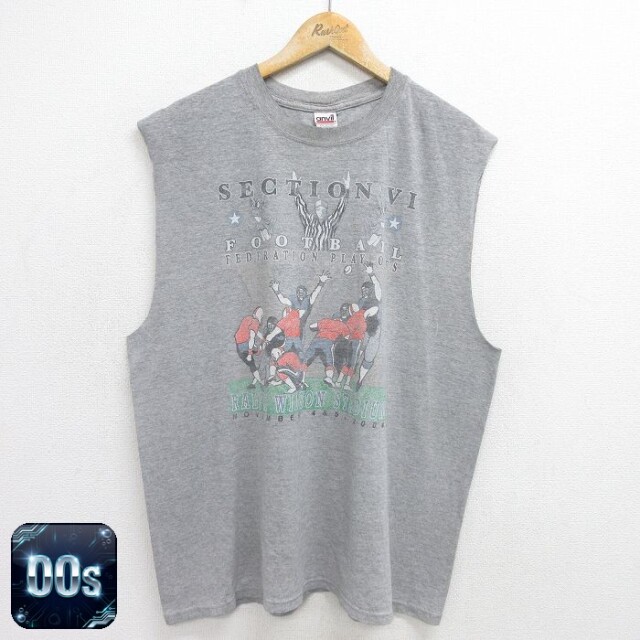 【50%OFF】00s ノースリーブTシャツ アメフト グレー XL | 古着
