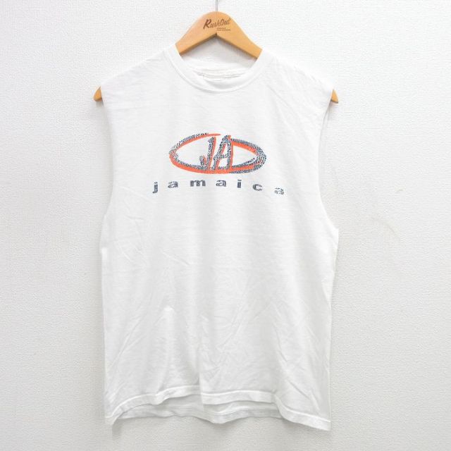 ヘインズ 00s ノースリーブTシャツ ジャマイカ ホワイト M | 古着