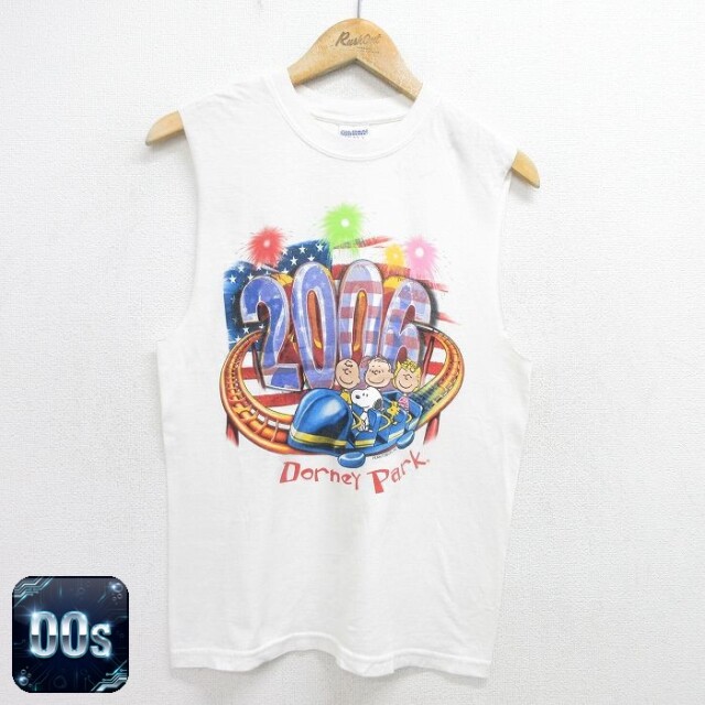 【50%OFF】00s ノースリーブTシャツ ピーナッツスヌーピー ホワイト M | 古着