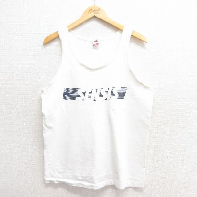 M★古着 フルーツオブザルーム ビンテージ タンクトップ メンズ 90年代 90s SENSIS コットン USA製 白 ホワイト 25may28 中古