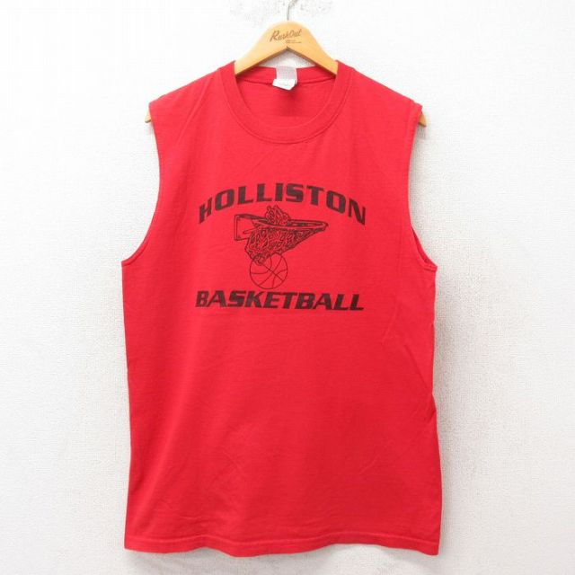 00s ノースリーブTシャツ バスケットボール レッド L | 古着