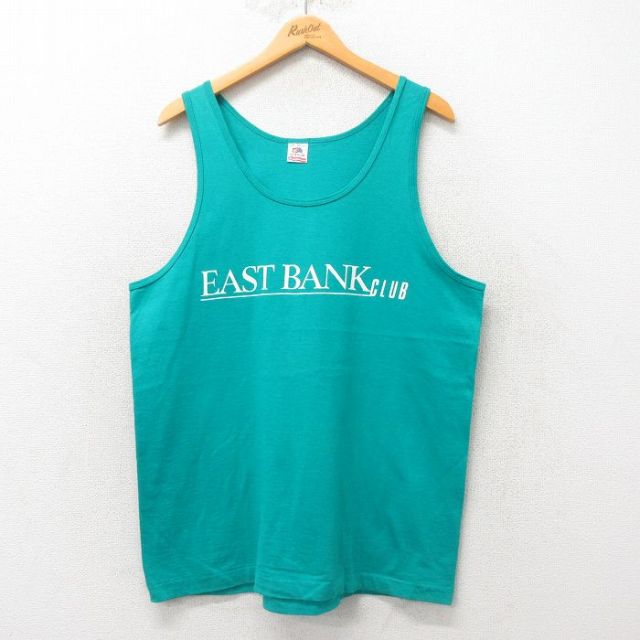 L★古着 フルーツオブザルーム ビンテージ タンクトップ メンズ 90年代 90s イーストバンク USA製 青緑 25jun07 中古