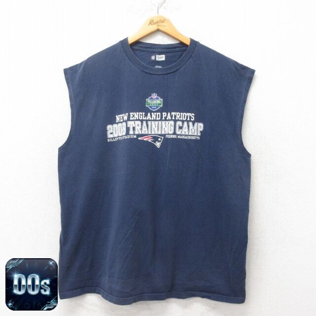 【50%OFF】00s ノースリーブTシャツ NFL ニューイングランドペイトリオッツ ネイビー XL | 古着